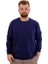 Büyük Beden Erkek Bisiklet Yaka Basic Sweatshirt U24174 Indigo 1