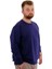 Büyük Beden Erkek Bisiklet Yaka Basic Sweatshirt U24174 Indigo 2