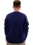 Büyük Beden Erkek Bisiklet Yaka Basic Sweatshirt U24174 Indigo 4