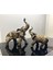 Dekoratif 2 Li Fil Figürü Biblo Heykel 2