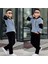 Erkek Çocuk Kapüşonlü Sweatshirt - Kadife Pantolon Full Likra Kışlık Alt Üst 2'li Takım - Bayramlık 1