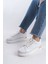 Mına Bağcıklı Ortopedik Taban Kadın Sneaker Spor Ayakkabı Cbt - Beyaz/altın 3