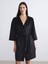 Lcw Dream Siyah Şal Yaka Kadife Kadın Sabahlık 2