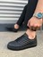 JY166 Prestige Bağcıklı Cilt Kapitone Desenli Erkek Günlük Sneaker Ayakkabı Cst - Siyah 3