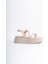 Natalıe Ince Tokalı Şerit Detaylı Ortopedik Taban Kadın Sandalet Ckt - Krem 6