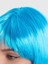 Turkuaz Açık Mavi Renk Düz Kesim Kısa Küt Parti Peruğu 2