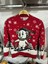 Unisex Çocuk Kırmızı Kayakçı Ayıcık Desenli Yılbaşı Kazak 2