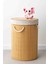 Orjinal Bambu Oval Kirli Sepeti ve Bambu 3 Lü Organizer (Sabunluk Havlu Kozmetik Saklama ) 2