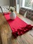 Kadife Dokulu Fırfırlı Kırmızı Runner Yeniyıl Özel Seri 2