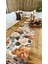 Bal Kabağı ve Çiçek Desenli Kahverengi & Kiremit Runner (Peçetesiz) 7