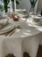 Keten Dokulu Oval Masa Örtüsü Gold Simli Ekru Dantel Detaylı Oval Masa Örtüsü (Peçete Dahil Değil) 4