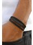 Deri Bileklik Hasır Örgü 3'lü Sıra Siyah Erkek Deri Bileklik 1