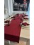 Keten Dokulu Şarabi Bordo Runner (Peçetesiz) 2