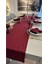 Keten Dokulu Şarabi Bordo Runner (Peçetesiz) 6