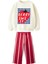 Kız Çocuk Baskılı 3 Iplik Pamuklu Kumaş Alt Üst Takım 1