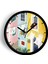 Penceredeki Kadın ve Renkli Evler Modern Duvar Saati - 25CM - Önü Camlı Siyah Kasa 1