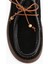 Polin Hakiki Deri Siyah Süet Bağcıklı Günlük Loafer Ayakkabı 3