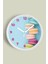 Pastel Renkli Macaron Modern Duvar Saati - 25CM - Önü Camlı Beyaz Kasa - Sessiz Mekanizma 1