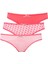 Kadın, Lisanslı, 3'lü Slip Külot, Mercan - Pembe -Baskılı 1