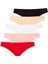 Kadın, Lisanslı, 5'li Modal Brazilian Slip Külot, Siyah-Beyaz-Ten-Kırmızı-Somon 1