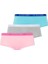 Kadın, Lisanslı, 3'lü Slip Külot, Mint-Pembe-Gri Mlj. 1