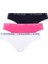Kadın, Lisanslı, 3'lü Slip Külot, Beyaz Lacivert-Fuşya 1