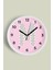 M Harfi Kız Odası Duvar Saati - 25CM - Önü Camlı Beyaz Kasa - Sessiz Mekanizma 1