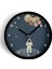 Uzay - Astronot - Gezegen Temalı Çocuk Odası Modern Duvar Saati - 25CM - Önü Camlı Siyah Kasa 1