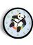 Sevimli Panda Tasarım Çocuk Odası Duvar Saati - 25CM - Önü Camlı Siyah Kasa - Sessiz Mekanizma 1