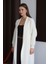 Kadın Ekru Sakallı Şal Yaka Uzun Hırka 1