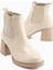Marya Bej Lastikli Kadın Topuklu Bot 1