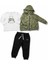Erkek Çocuk Haki Siyah Ayıcık Desenli Hırkalı 3'lü Takım 5 Yaş 2