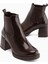 Marya Kahve Lastikli Kadın Topuklu Bot 1