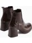 Marya Kahve Lastikli Kadın Topuklu Bot 5