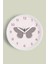 Kelebek Tasarım Çocuk Odası Duvar Saati - 25CM - Önü Camlı Beyaz Kasa - Sessiz Mekanizma 1