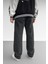 Erkek Koyu Füme Baggy Oversize Geniş Paça Jean Kot Pantolon 2