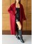 Kadın Kırmızı Salaş Triko Uzun Hırka 2
