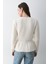 Krem 3 Düğmeli Pileli Hırka - 251065 4