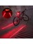 Profesyonel Bisiklet Arka Stop Lambası | 5 LED + 2 Lazer Şeritli Güvenlik Uyarı Işığı | Pilli Fren Lambası MTB ve Yol Bisikleti Arka Feneri 2