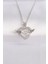 316L Çelik Zincir Gümüş Renk Zirkon Taşlı Kanatlı Kalp Kolye 1
