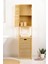 Bambu Kirli Sepetli 1 Raflı Kapaklı Banyo Dolabı Banyo Düzenleyici Çamaşır Sepeti Organizer DB-0010 2