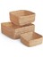 3'lü Rustik El Yapımı Doğal Kare Hasır Düzenleyici Seti | 3'lü Hasır Kare Organizer Seti – Dekoratif, Çok Amaçlı ve Dayanıklı Rattan Sepetler (26X26X12CM – 22X22X10CM – 18X18X8CM) 1