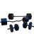 Spor 60 KG(150 Cm) Düz Bar + Z Bar Dambıl Ağırlık Halter Full Set Mavi Kapaklı 2