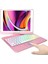 Ipad 8. ve 9. Nesil 2020/2021 ile Uyumlu 10.2 Klavyeli Kılıf 360 Dönebilen Rgb Tuşlu Touchpad, Pembe 1