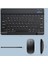 Bluetooth Kablosuz Şarjlı Türkçe Q Klavye Alüminyum Alışım Bluetooth Mini Mouse Süper Hafif Taşınabillir Bluetooth Eşleştirmeli Midi Klavye 25CM x 15CM 3