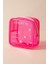 Kapısı Şeffaf Makyaj Malzemeleri Çantası Mini Organizer Poschette (Pembe) 4