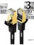 M109F Cat7 Kablo 3 METRE/10GBPS-50 Mikron Altın Kaplama/stp/cat7 Ethernet Kablosu (M109 Cat7, Sıyah, 3 Metre) 2