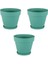 Saksı YS02 – 3'lü Set, Yeşil | 1.7 Litre, 160 mm Ağız Çapı | Alt Sulamalı Modern Plastik Saksı 1
