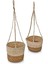 2'li Asılabilir El Yapımı ve Doğal Çift Renk Yuvarlak Hasır Saksılık Seti, 2'li Ipli Asılabilir Hasır Yuvarlak Saksı Seti (23CM*18CM-20CM*15CM) 1