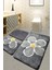 Home Flower Gri 3lü Set Klozet Takımı, Banyo Paspas Seti Halısı 1